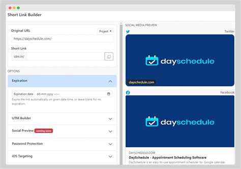 Short link builder with advanced click tracking and performance metrics ...