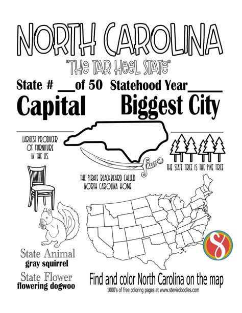 Free North Carolina Coloring Pages — Stevie Doodles