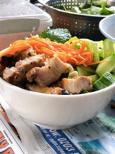 Char Grilled belly pork - Bun Thit Nuong Recipe | the food connoisseur