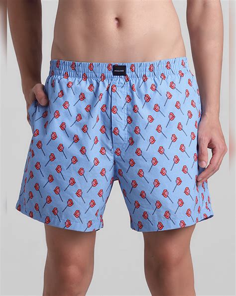 Blue Printed Cotton Boxers