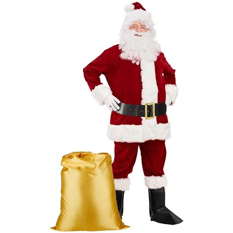 Buy Santa Claus Costume Men's Deluxe Santa Costume Adults Santa Suit ...