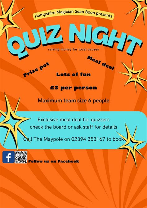 Quiz night ! With meal deal., 9 Havant road, po11 0ps Hayling Island ...