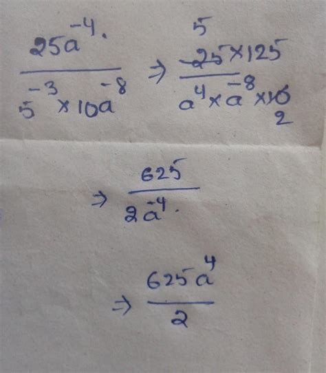 Simplify:25×a^-4/5-3×10×a^-5 - Brainly.in