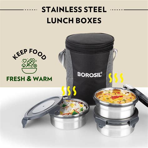 Buy Feast Stainless Steel Lunch Box, Round x 3 (Tall) at Best Price ...
