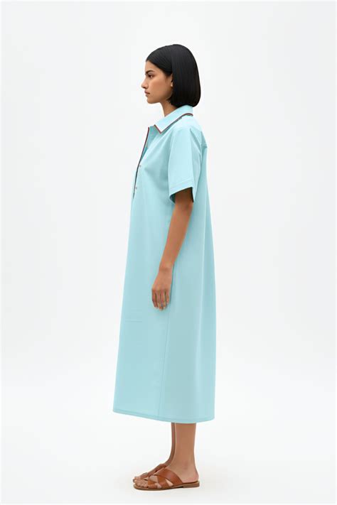 Neora By Nehal Chopra - Tiffany Blue Tuscan Dress - Elahe