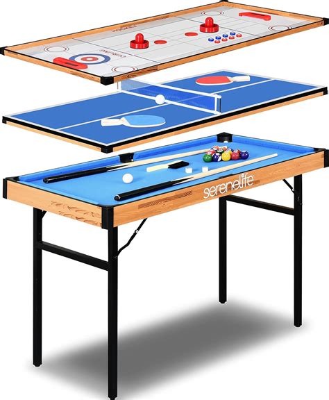 Buy 4 in 1 Multi Game Table, 4’x2’ Folding Portable Sports Arcade Games ...
