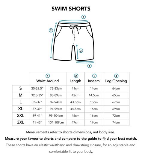 Mens Short Pants Size Chart at Ella Hogarth blog