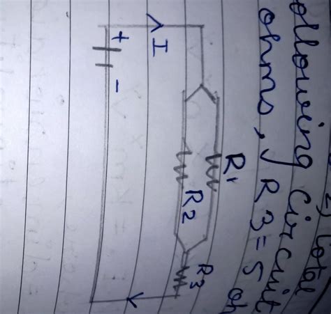 Calculate 1) total resistance 2) total current in the following circuit ...