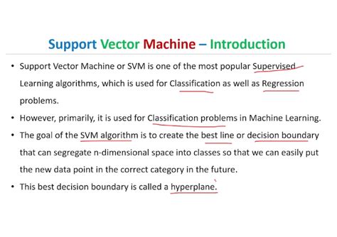 ML SVM: Introduction to Support Vector Machines and Their Types - Studocu
