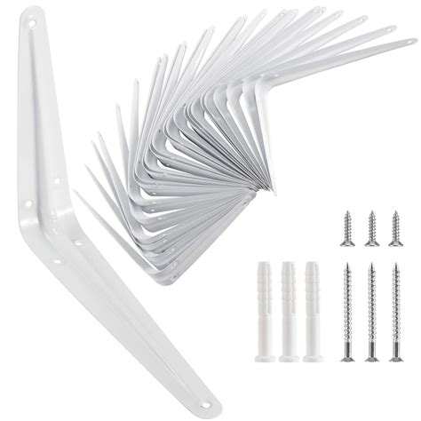 FUNSUEI 24 Pack 10 x 12 Inches Shelf Brackets, Heavy Duty Metal Shelf ...