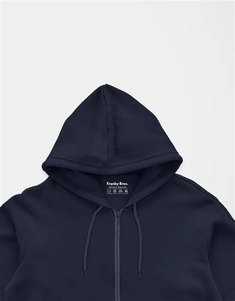 Buy Plain Navy Blue Zipper Hoodies For Men and Women | Franky Bros