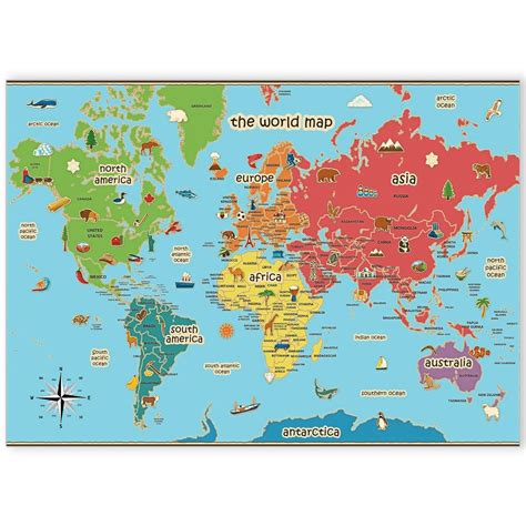 Basic World Map for Kids 的图像结果