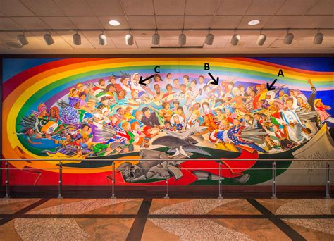 Flags of the Denver International Airport mural "Children of the World ...