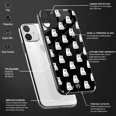 Middle Finger Cat Meme Phone Cover for iPhone 12 Pro Max | Glass Case ...