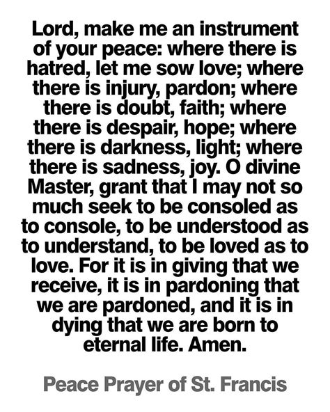 St Francis Prayer Printable