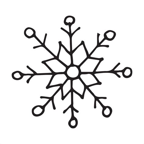 vector illustration in doodle style. cute simple snowflake. snowflake ...