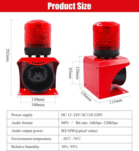 JIAWANSHUN Industrial Outdoor Alarm Siren with Strobe Warning India | Ubuy