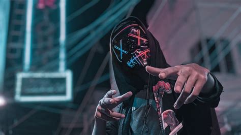 Download wallpaper 2048x1152 anonymous, mask, hood, gesture ultrawide ...
