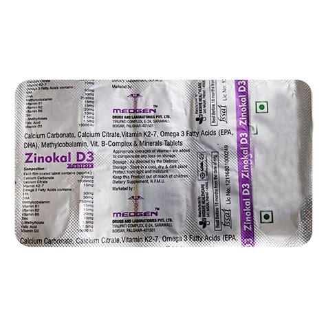 Zinokal D3 Tablet | Uses, Side Effects, Price | Apollo Pharmacy