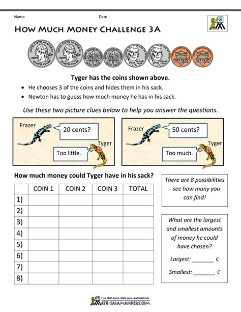 3rd Grade Math Money Worksheets 的图像结果
