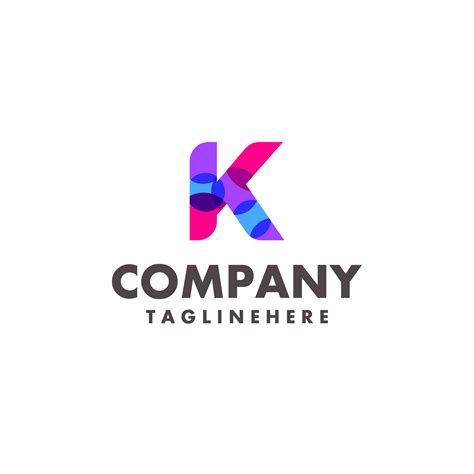 abstract colorful letter K logo design for business company with modern ...