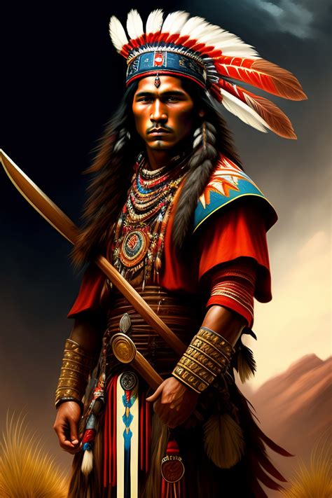 Lexica - Poor young native american warrior american 1890s, armed with ...