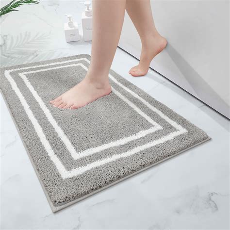 Amazon.com: Uphome Bath Mat for Bathroom, 18x26 Modern Light Gray ...