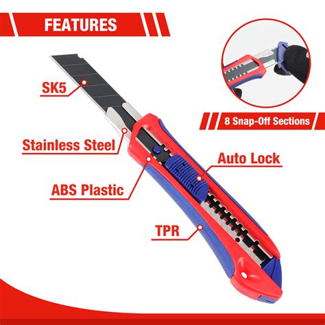 5PK Retractable Box Cutters-WORKPRO® Tools