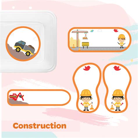 Mini Label Pack - Construction – Popup Kids