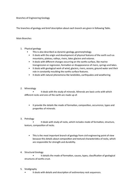 Physical properties - Branches of Engineering Geology The branches of ...