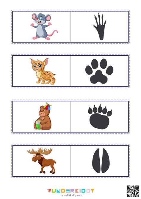Printable Matching Activity for Preschoolers Animal Tracks