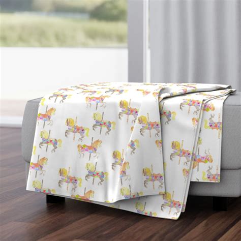 Buy Plush Minky Throw Blanket, 50 x 70 - Horses Horse Carnival Circus ...