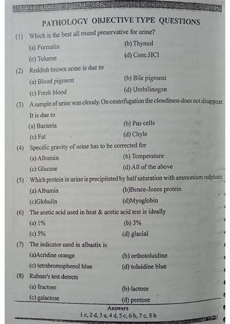 MCQ & Answers for Pathology: Objective Type Qs Review - Studocu