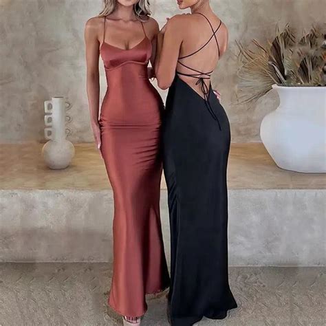 Gia Satin Backless Maxi Dress – Label Frenesi Fashion
