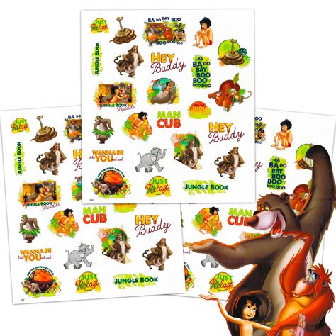 Buy Disney Jungle Book Tattoos Party Favors Pack Bundle ~ 75 Jungle ...