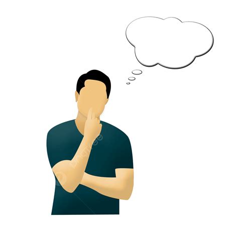 Thinking Man Anxious Person Vector, Thinking Question, Confused Man ...