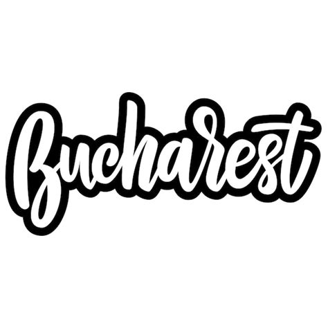 Bucarest (capitale della Romania). Frase scritta su sfondo bianco ...