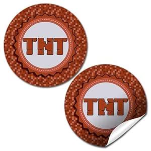Pixel Miner TNT Themed Thank You Sticker Labels for Kids, 40 2" Party ...