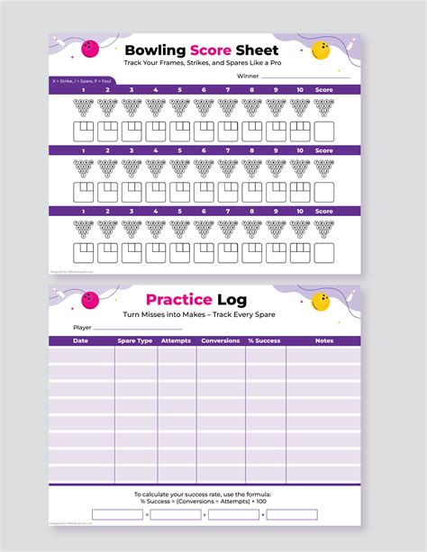 Ultimate Bowling Score Sheet Template - WordLayouts