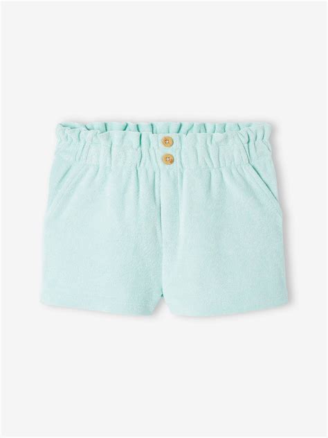 Terry Cloth Shorts for Girls - pale blue, Girls