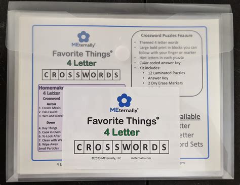 4 Letter Crossword Puzzle Collection – MEternally