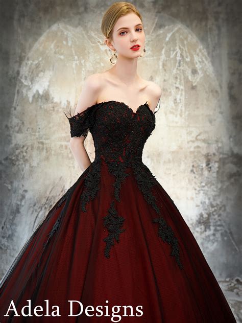 Red And Black Wedding Gown