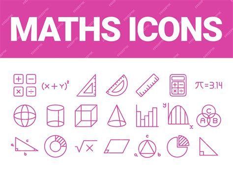 Premium Vector | Math icons set vector Mathematics icon education ...