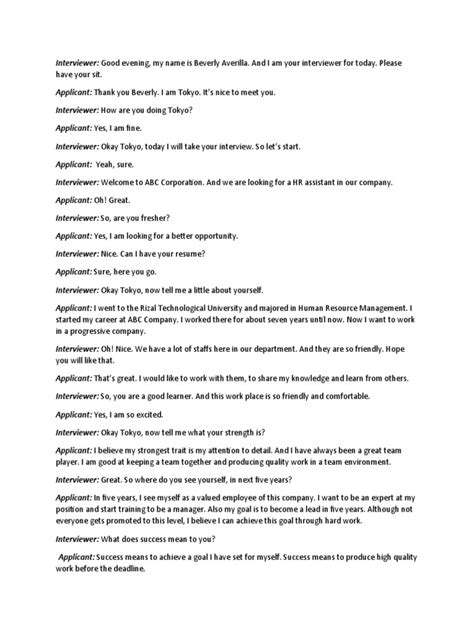 Interview Script Example 的图像结果