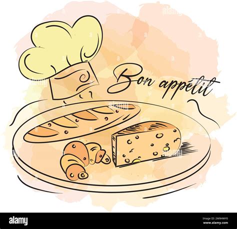 Sketch of table with traditional french bakery Vector Stock Vector Image & Art - Alamy