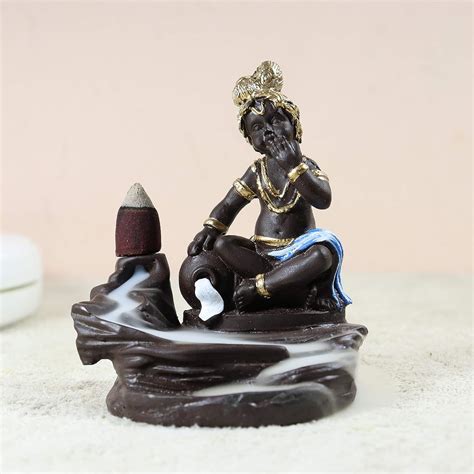 Buy CRAFTAM PolyResin Krishna Smoke Fountain Backflow Waterfall Cone ...