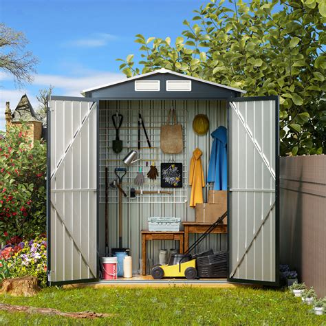 LAVRE 5 Ft. W X 3 Ft. D Outdoor Galvanized Steel Storage Shed & Reviews ...