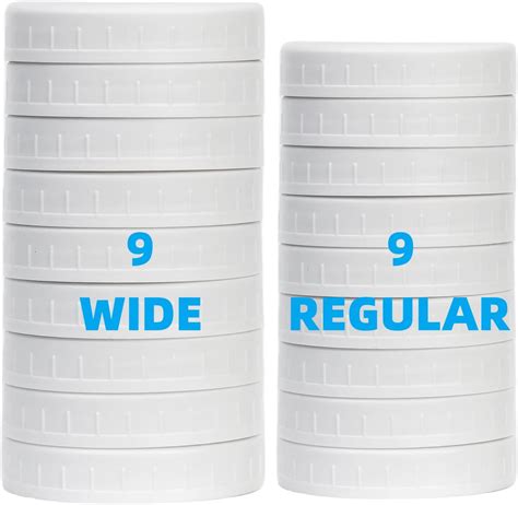 Amazon.com: Jumterlee 18 Pack White Plastic Mason Jar Lids with ...