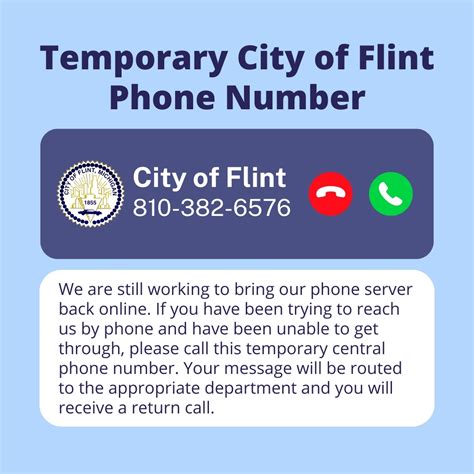 810-382-6576 | Temporary central phone number - City of Flint