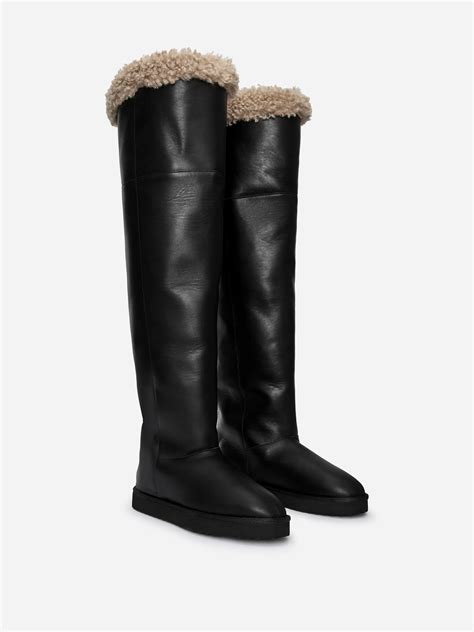 Over-The-Knee Leather Boots – Black – Women – ARKET SE